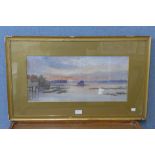 A. Hobson, landscape, watercolour, framed