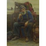 Ralph Todd (Newlyn School 1856-1932), portrait of an old fisherman, watercolour, 48 x 33cms, framed