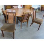 A G-Plan Fresco teak dining table and six chairs