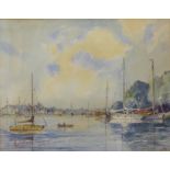 Harold Swann, River Yare, Great Yarmouth, wateroclour, 27 x 35cms, framed