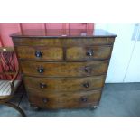 A Victorian mahogany bow front chest of drawers