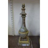 A marble and gilt metal table lamp
