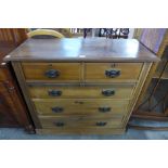 An Edward VII beech chest of drawers