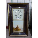 A 19th Century American simulated rosewood 8-day spring driven ogee wall clock