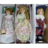 Three boxed collectors dolls including Alberon **PLEASE NOTE THIS LOT IS NOT ELIGIBLE FOR POSTING
