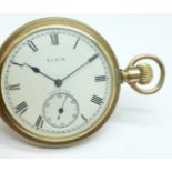 An Elgin full hunter top wind pocket watch