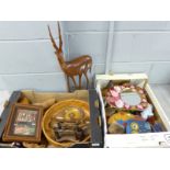 A box of mixed treen and a box of modern decorative ornaments **PLEASE NOTE THIS LOT IS NOT ELIGIBLE