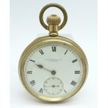 A gold plated Thomas Russell pocket watch