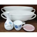 Wedgwood china including two Etruria posy vases, five items in total