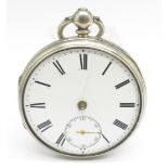 A silver pocket watch, Hunter, Clapham, a/f