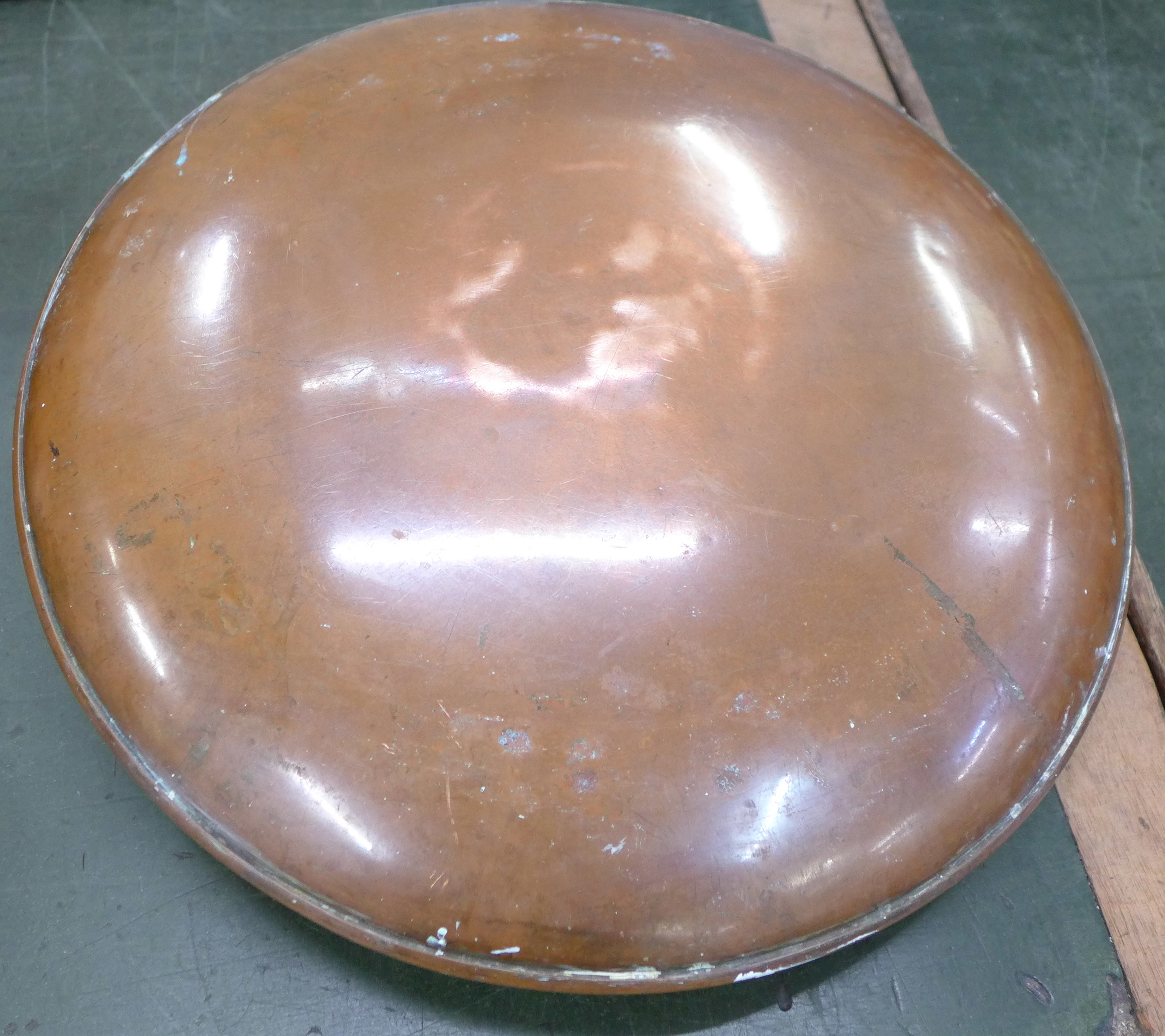 A Jones Bros brass and copper spherical warming pan - Image 3 of 3