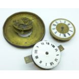Three early pocket watch movements, a/f