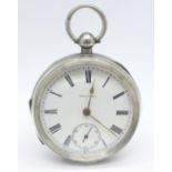 A silver cased Waltham pocket watch