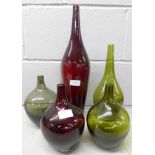 Five Ikea glass vases **PLEASE NOTE THIS LOT IS NOT ELIGIBLE FOR POSTING AND PACKING**