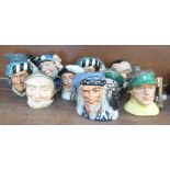 Ten Royal Doulton character mugs, golfer with small paint loss to peak of cap