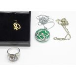 Silver jewellery, ring size Q