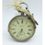 A silver pocket watch