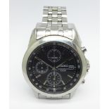 A gentleman's stainless steel Seiko chronograph wristwatch