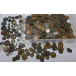 British coins including Georgian, Victorian, some silver