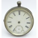 A silver pocket watch, a/f