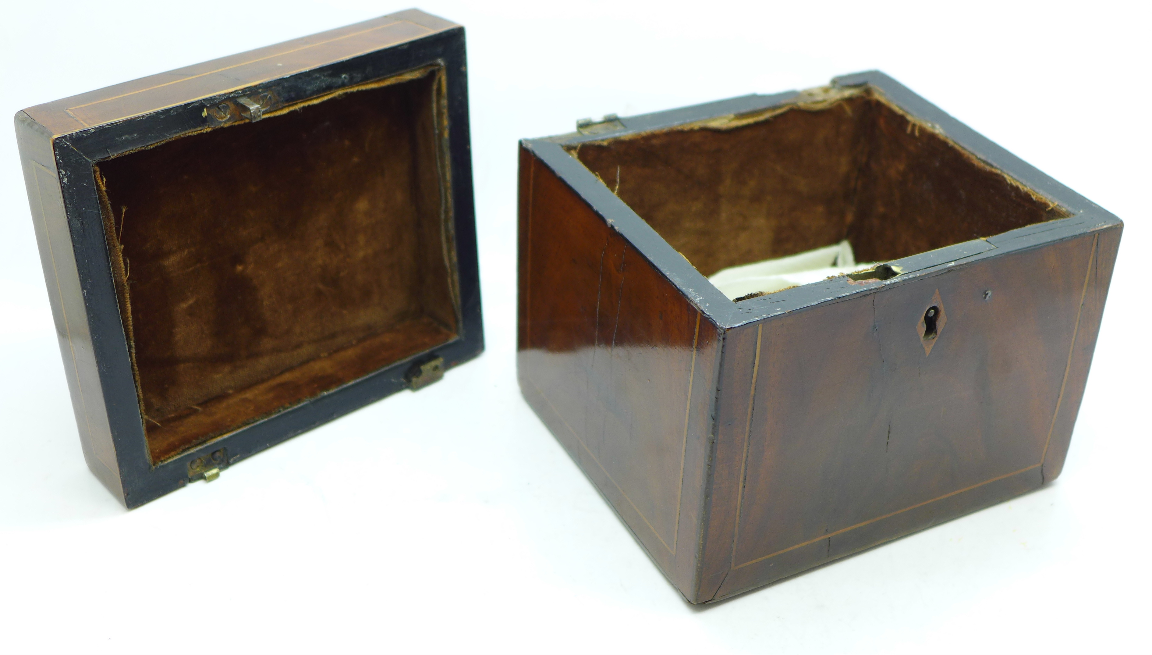 A 19th Century tea caddy, hinge a/f - Image 2 of 3