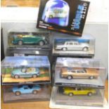 Ten James Bond 007 film model vehicles, cased and one other