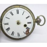 A silver verge fusee pocket watch, Edward Elliott, Lenham, the case hallmarked London 1822, dial a/