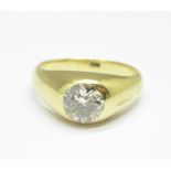 A gentleman's 18ct gold and diamond ring, approximately 1.5carat diamond weight, 10.7g, V