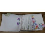 A box of embroidered table linen **PLEASE NOTE THIS LOT IS NOT ELIGIBLE FOR POSTING AND PACKING**