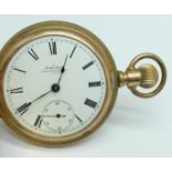 An America full hunter plated pocket watch, lacking glass