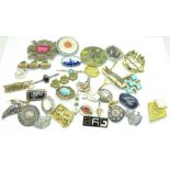 A collection of brooches