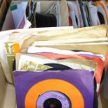 A collection of 45 RPM vinyl singles, 1950's to 1970's including The Beatles, Elvis Presley, David