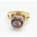 A 14ct gold and amethyst ring, 2.7g, O