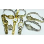 A collection of lady's wristwatches