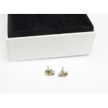 A pair of small Pandora silver earrings, boxed