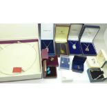 Silver jewellery, boxed