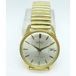 A gentleman's gold plated Seiko automatic 'Diashock' wristwatch, dated March 1965