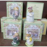 Nine Royal Doulton Brambly Hedge figures, seven boxed