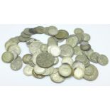 A collection of mainly 1920 to 1947 silver coinage, total weight 265g