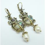 A pair of scarab beetle earrings