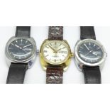 Three gentleman's Timex Quartz wristwatches