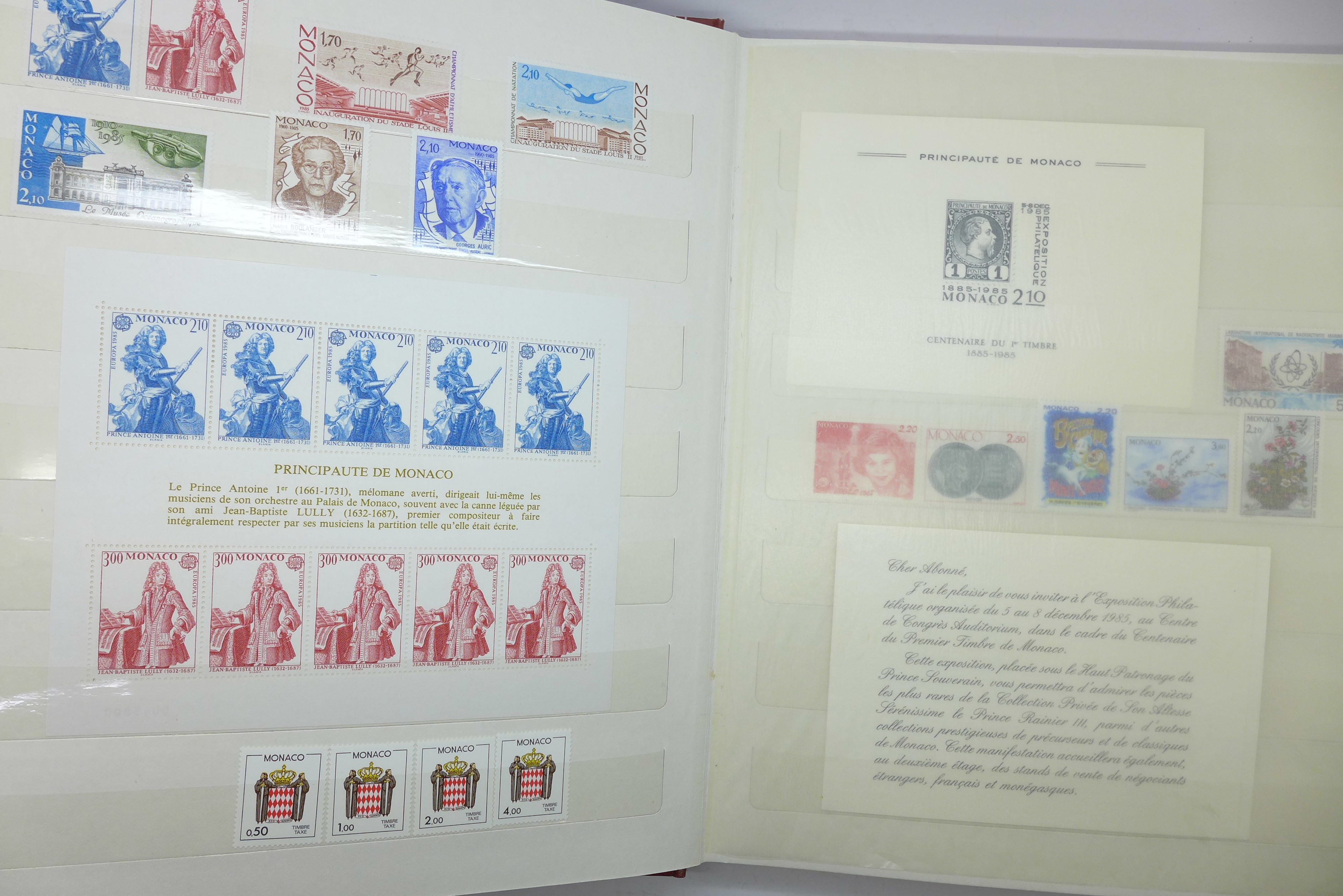 Stamps:- Monaco and France unmounted mint stamps from the 1980's, high catalogue value - Image 3 of 6