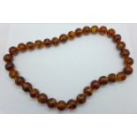 An amber necklace