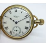 A Waltham gold plated half-hunter pocket watch