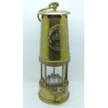 An Eccles Type 6 miner's safety lamp