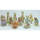 Eleven Royal Albert Beatrix Potter figures