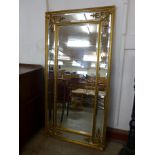 A large French style gilt framed mirror, 183 x 92cms (M33) #