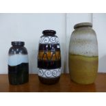 Three West German glazed vases