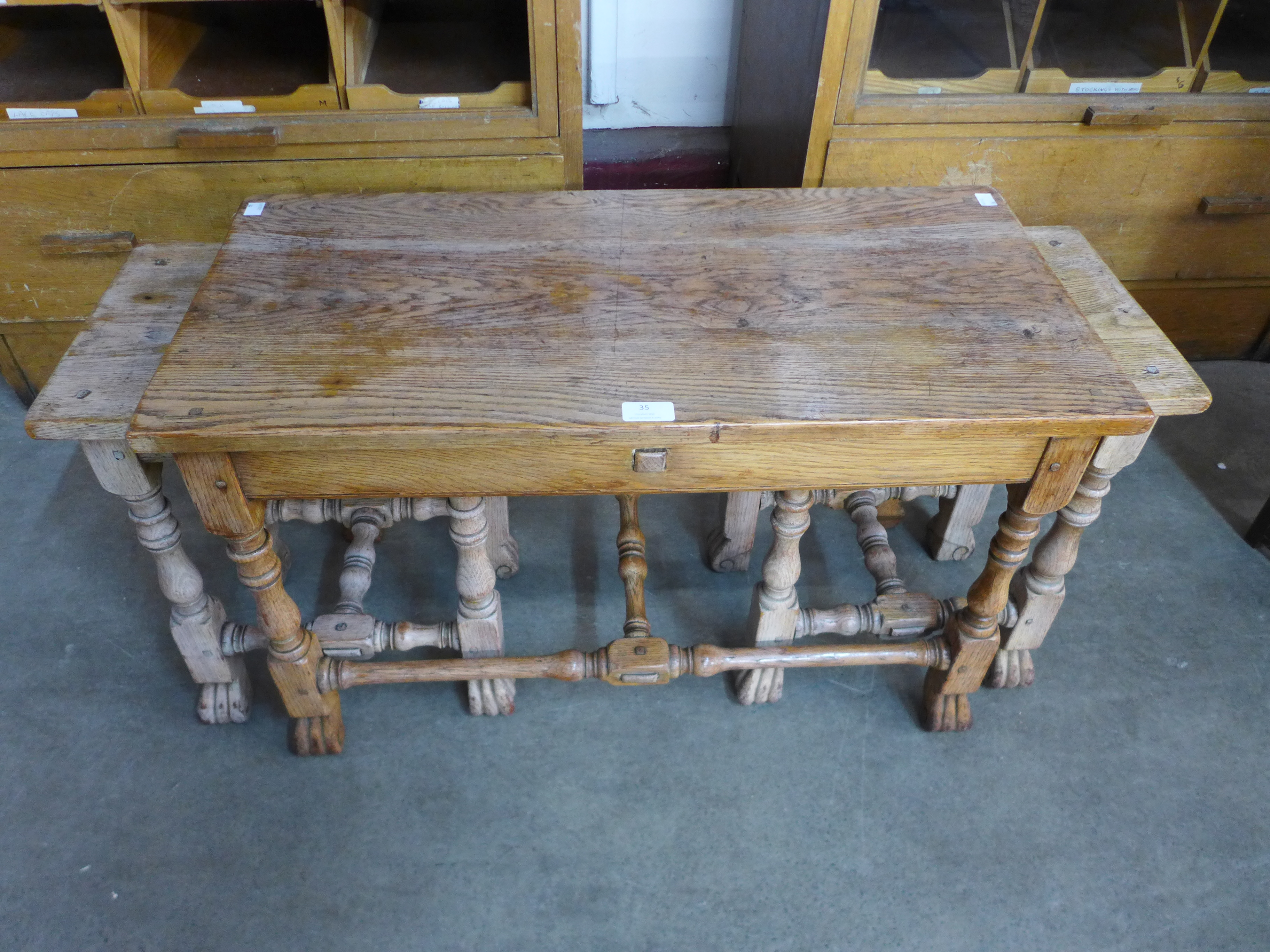 An oak nest of tables