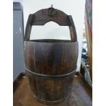 An iron bound wooden bucket